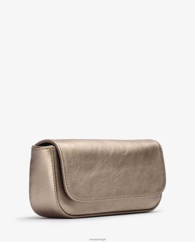 Unisa bolsa de festa em couro efeito metalizado mulheres 6V2Z61207 bronze