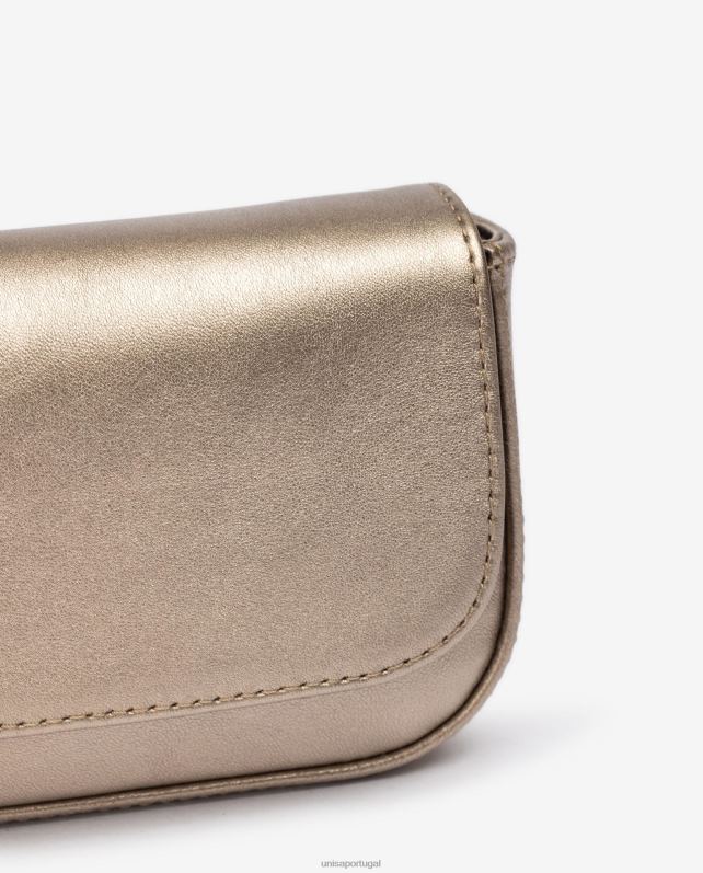 Unisa bolsa de festa em couro efeito metalizado mulheres 6V2Z61207 bronze