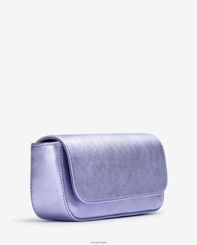 Unisa bolsa de festa em couro efeito metalizado mulheres 6V2Z61208 lila