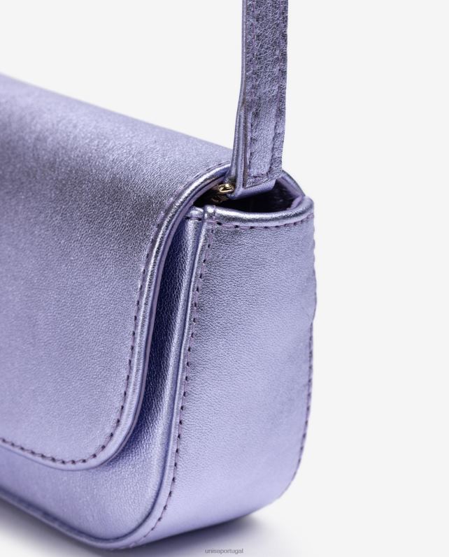 Unisa bolsa de festa em couro efeito metalizado mulheres 6V2Z61208 lila