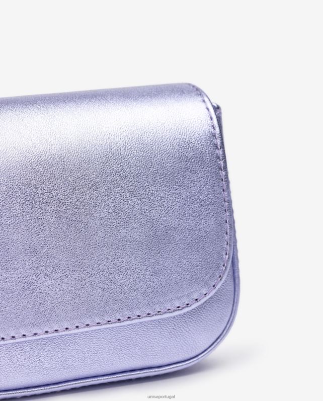 Unisa bolsa de festa em couro efeito metalizado mulheres 6V2Z61208 lila