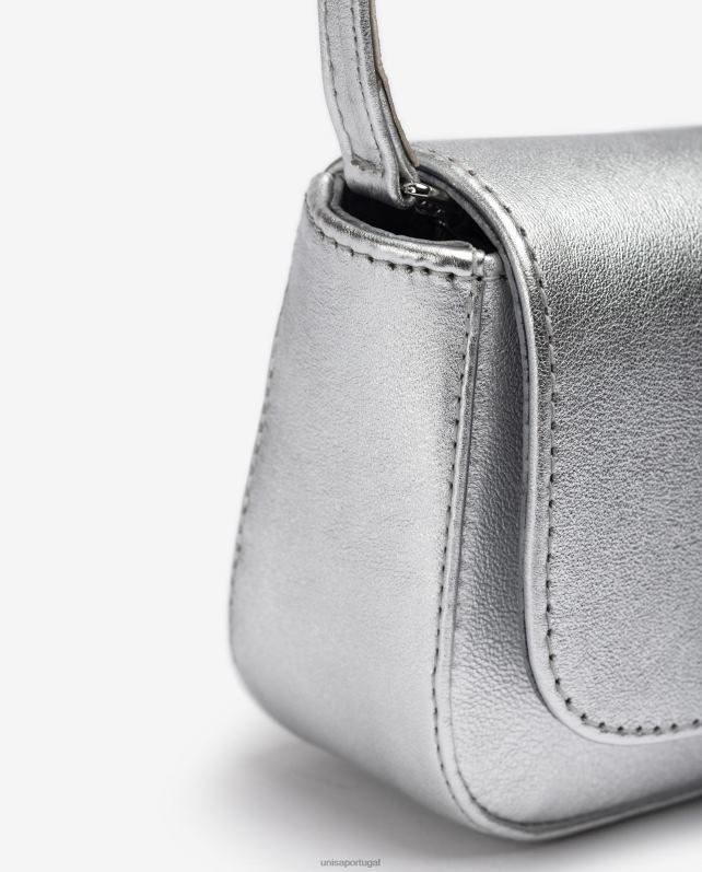 Unisa bolsa de festa em couro efeito metalizado mulheres 6V2Z61212 prata