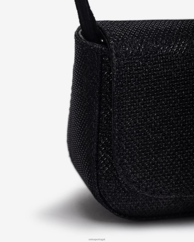 Unisa bolsa de festa em tecido brilhante mulheres 6V2Z61201 preto