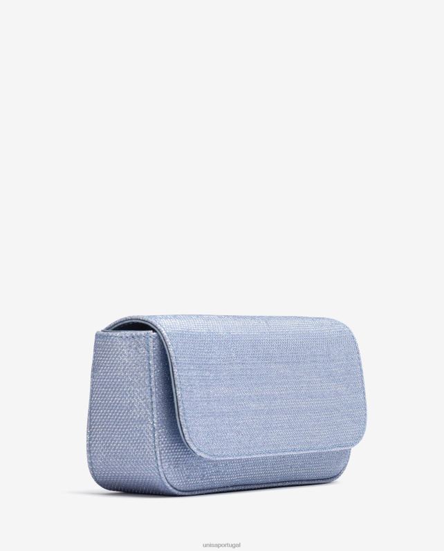 Unisa bolsa de festa em tecido brilhante mulheres 6V2Z61206 azul