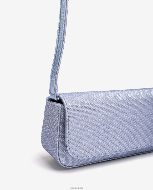 Unisa bolsa de festa em tecido brilhante mulheres 6V2Z61206 azul