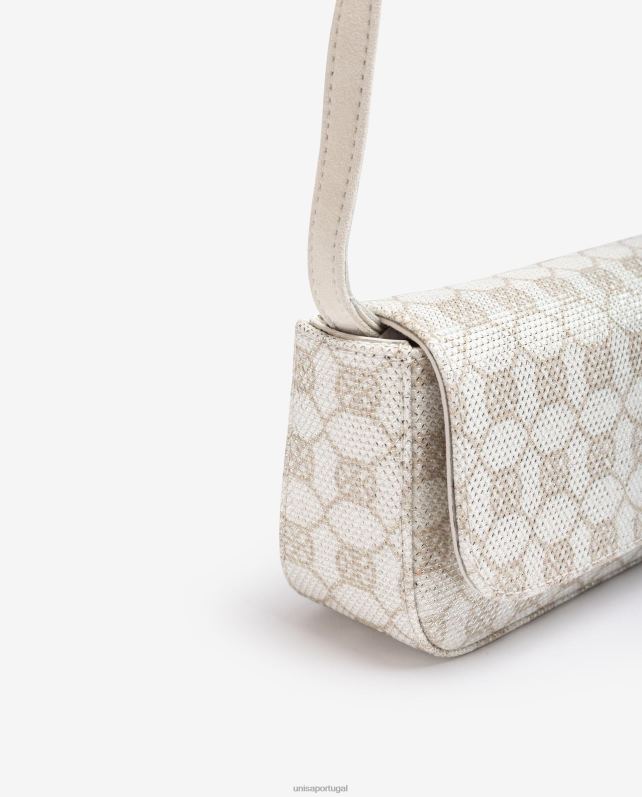 Unisa bolsa de festa monograma em tecido brilhante mulheres 6V2Z61210 branco