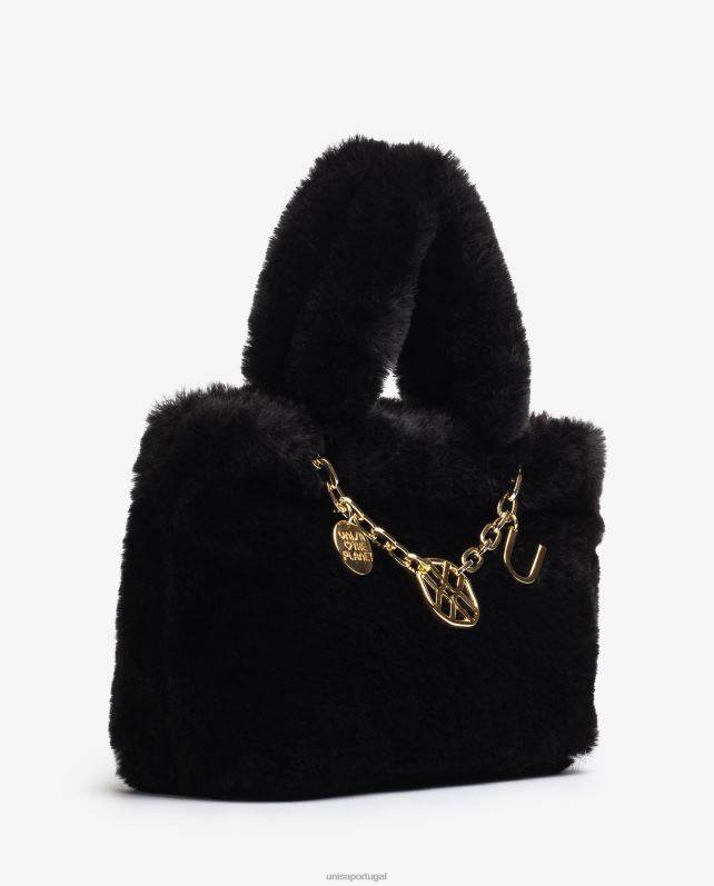 Unisa mini bolsa com enfeite mulheres 6V2Z61196 preto