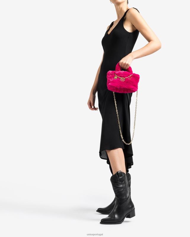 Unisa mini bolsa com enfeite mulheres 6V2Z61197 rosa