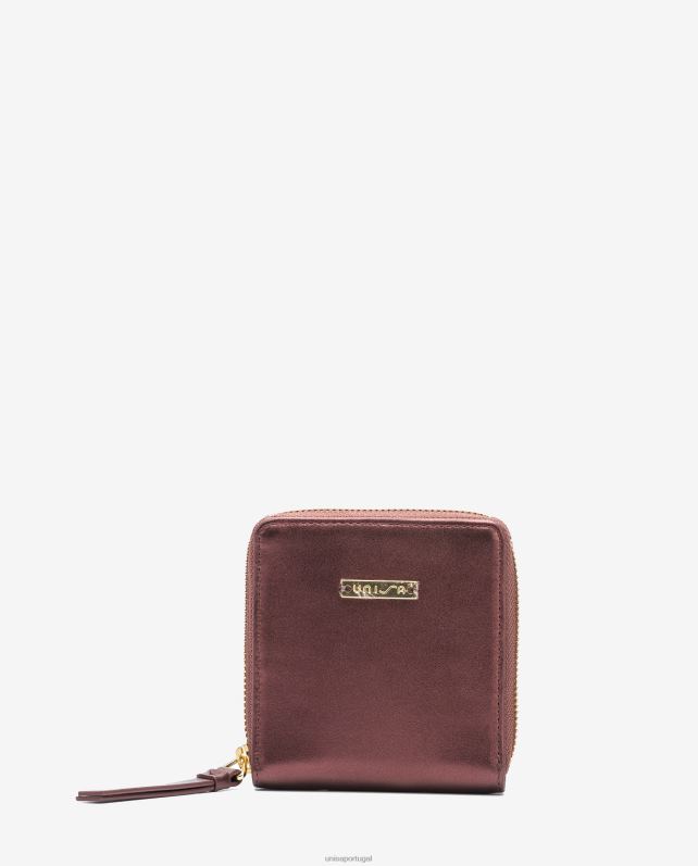 Unisa carteira de couro com zíper mulheres 6V2Z61235 vermelho