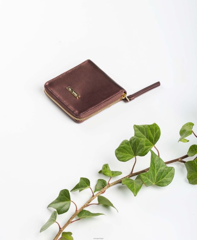 Unisa carteira de couro com zíper mulheres 6V2Z61235 vermelho