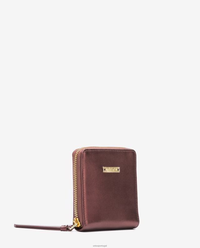 Unisa carteira de couro com zíper mulheres 6V2Z61235 vermelho