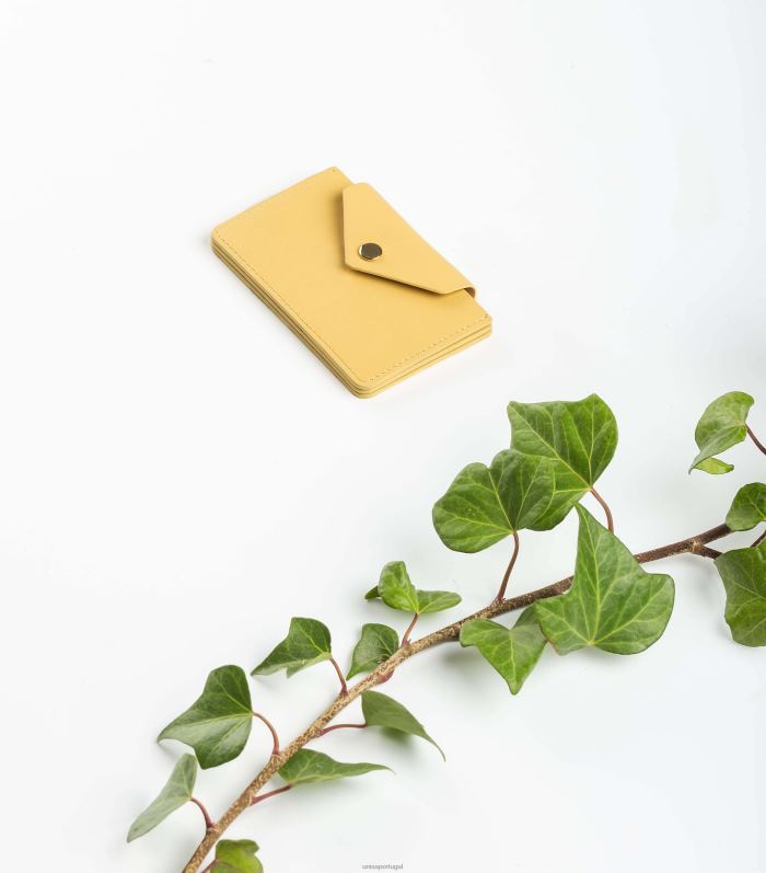 Unisa cor do porta-cartões de couro mulheres 6V2Z61238 amarelo