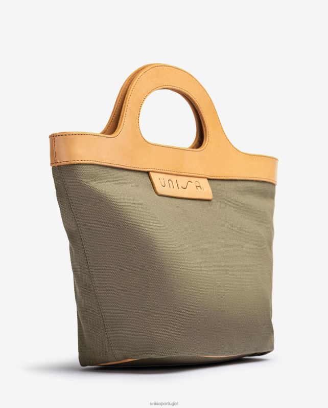 Unisa bolsa com alça de couro rígida mulheres 6V2Z61096 verde