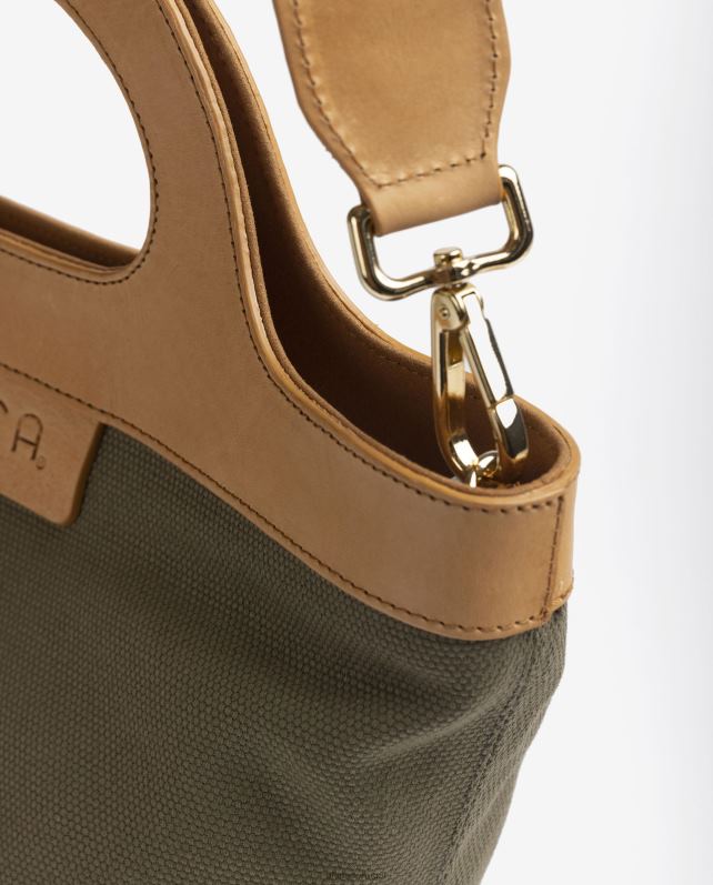 Unisa bolsa com alça de couro rígida mulheres 6V2Z61096 verde