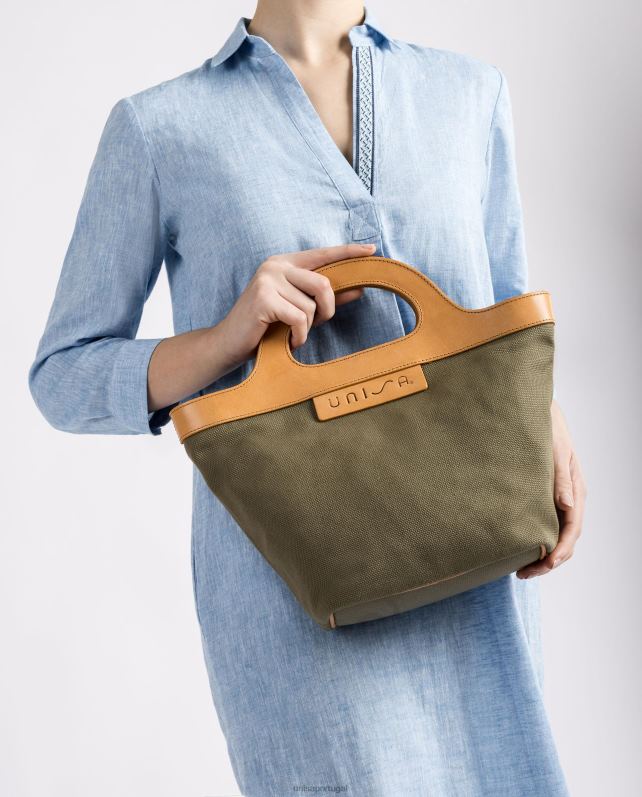 Unisa bolsa com alça de couro rígida mulheres 6V2Z61096 verde