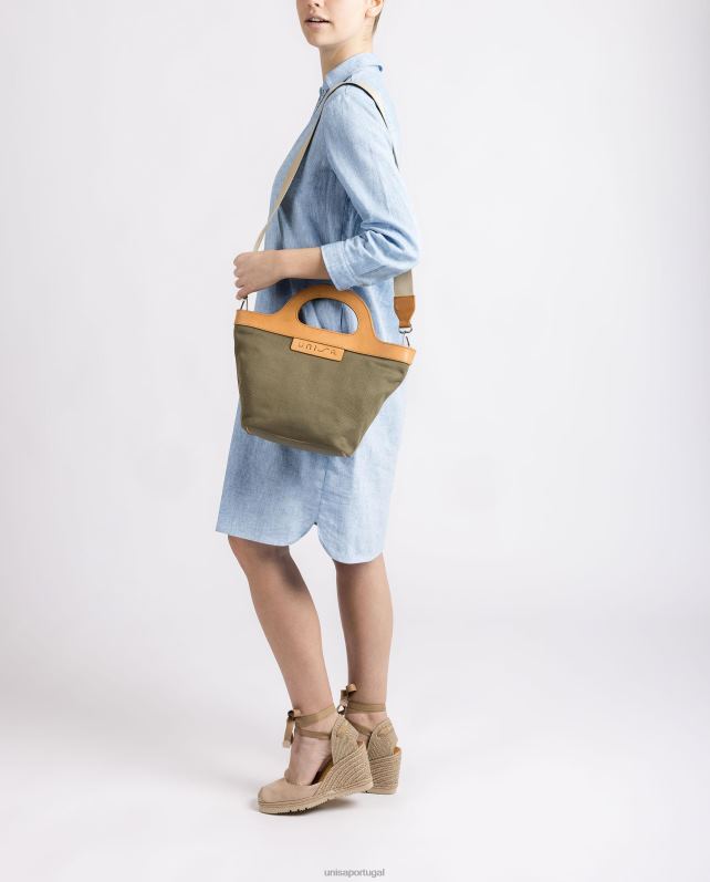 Unisa bolsa com alça de couro rígida mulheres 6V2Z61096 verde