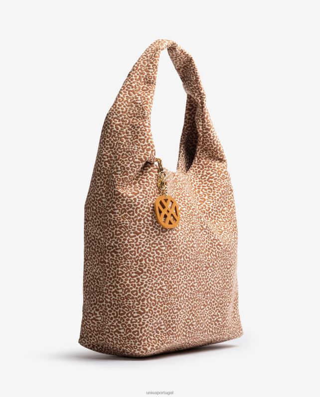 Unisa bolsa de tecido reciclado mulheres 6V2Z61092 marrom