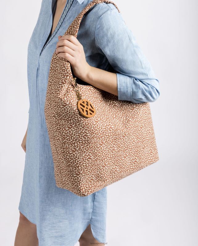 Unisa bolsa de tecido reciclado mulheres 6V2Z61092 marrom