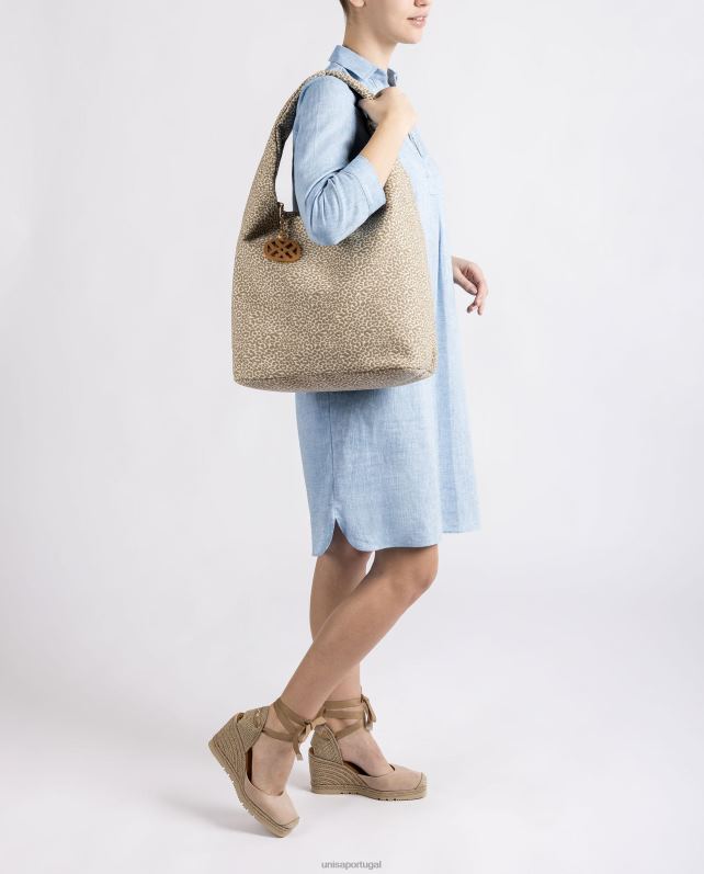 Unisa bolsa de tecido reciclado mulheres 6V2Z61094 marrom