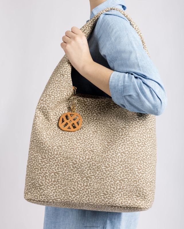 Unisa bolsa de tecido reciclado mulheres 6V2Z61094 marrom