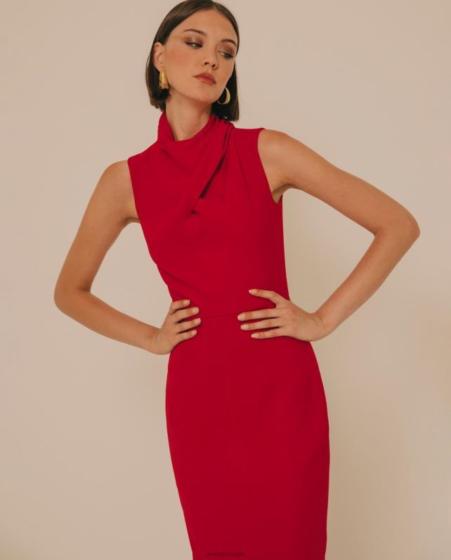 Unisa vestido com abertura nas costas mulheres 6V2Z61256 moda