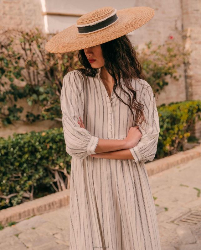 Unisa vestido longo estilo túnica mulheres 6V2Z61252 gracioso