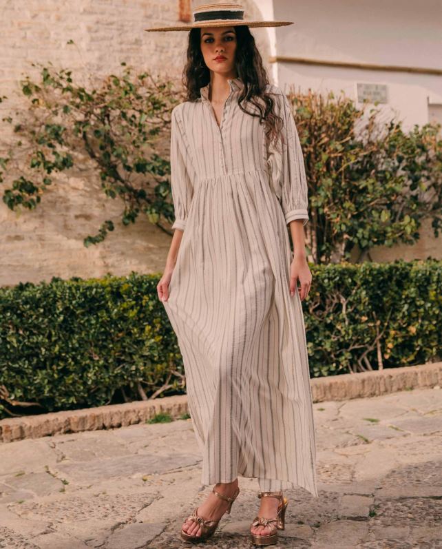 Unisa vestido longo estilo túnica mulheres 6V2Z61252 gracioso