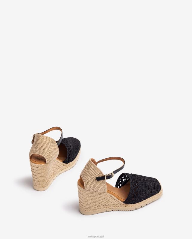 Unisa alpargata de crochê mulheres 6V2Z6750 preto