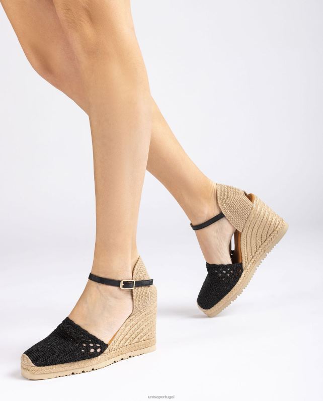 Unisa alpargata de crochê mulheres 6V2Z6750 preto