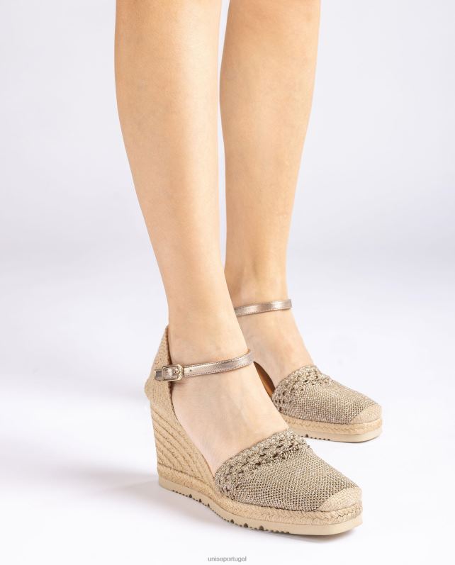 Unisa alpargata de crochê mulheres 6V2Z6751 bronze