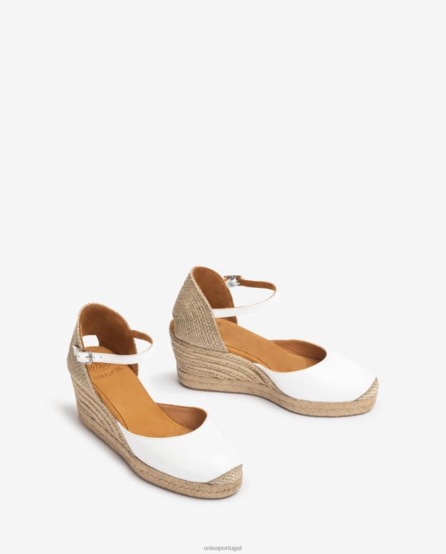 Unisa alpercata com salto em couro mulheres 6V2Z6479 branco