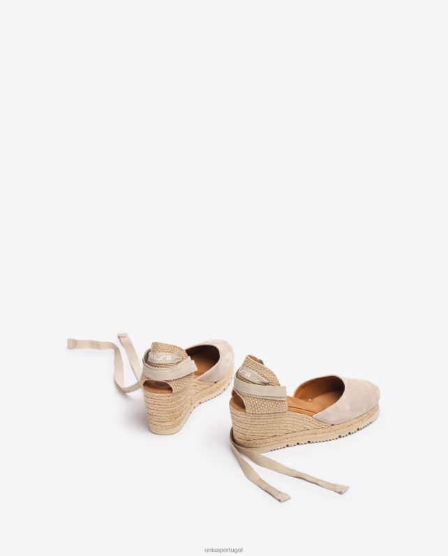 Unisa d'orsay alpercata com tira no tornozelo e amarração mulheres 6V2Z6705 bege