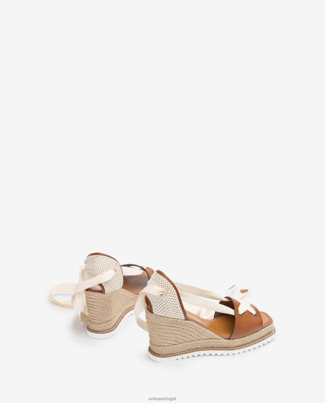 Unisa espadrille amarrada no tornozelo mulheres 6V2Z6692 marrom