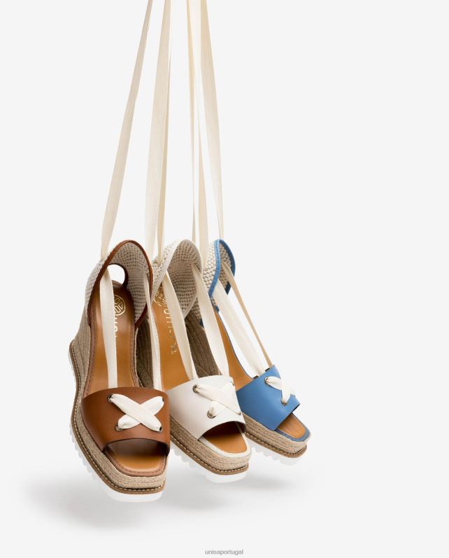 Unisa espadrille amarrada no tornozelo mulheres 6V2Z6692 marrom