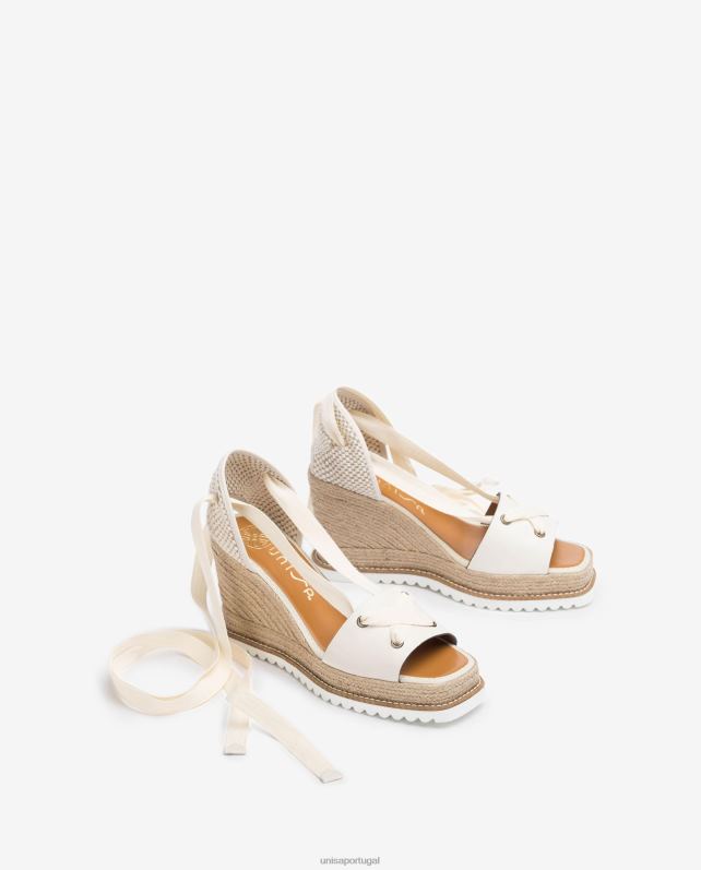 Unisa espadrille amarrada no tornozelo mulheres 6V2Z6693 branco