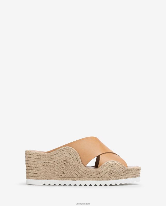 Unisa espadrille com alças cruzadas largas mulheres 6V2Z6697 bege