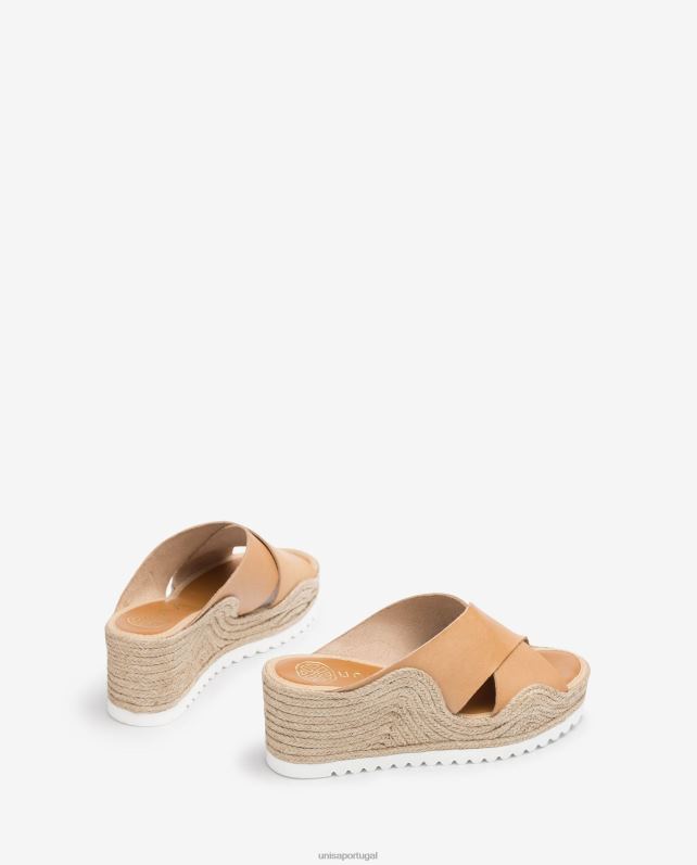 Unisa espadrille com alças cruzadas largas mulheres 6V2Z6697 bege