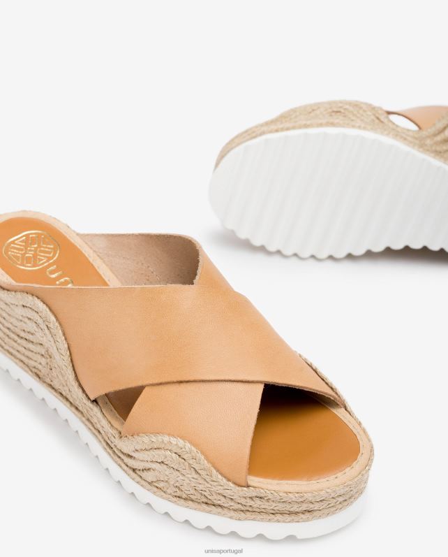 Unisa espadrille com alças cruzadas largas mulheres 6V2Z6697 bege