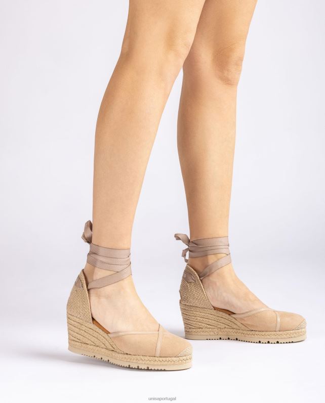 Unisa espadrille com tira no tornozelo d'orsay contrastante mulheres 6V2Z6707 bege