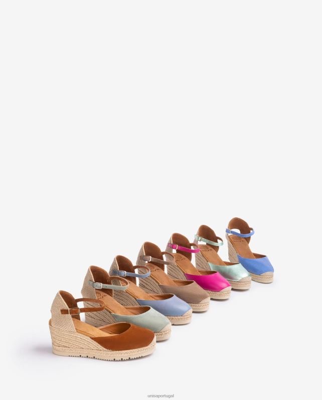 Unisa espadrille com tira no tornozelo efeito metalizado d'orsay mulheres 6V2Z6714 azul