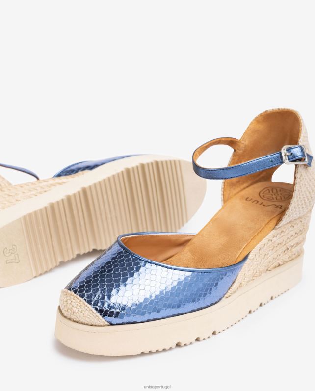 Unisa espadrille com tira no tornozelo efeito metalizado d'orsay mulheres 6V2Z6715 azul