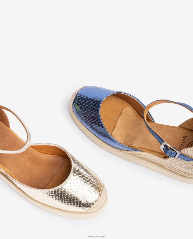 Unisa espadrille com tira no tornozelo efeito metalizado d'orsay mulheres 6V2Z6715 azul