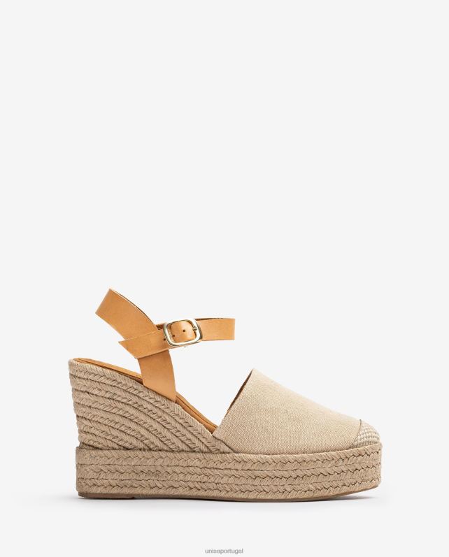Unisa espadrille confeccionada em ecolino mulheres 6V2Z6755 bege