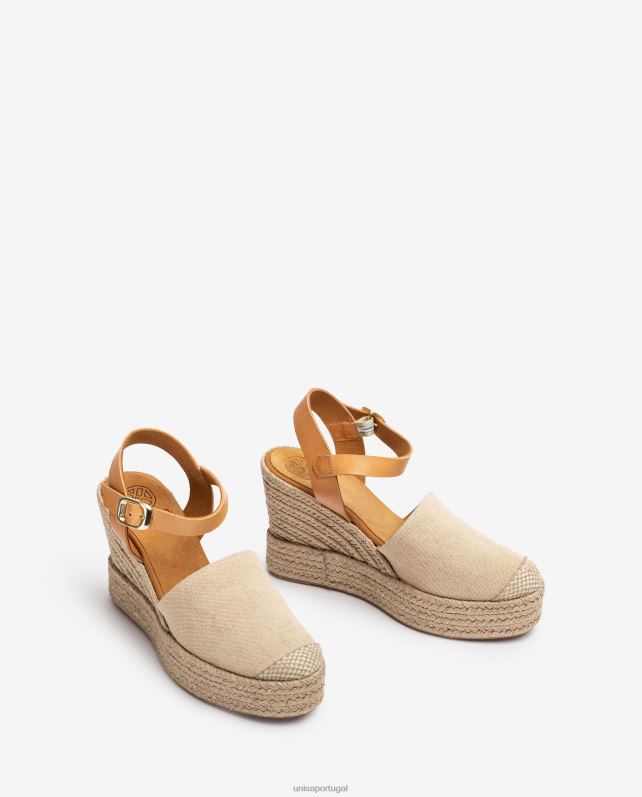Unisa espadrille confeccionada em ecolino mulheres 6V2Z6755 bege