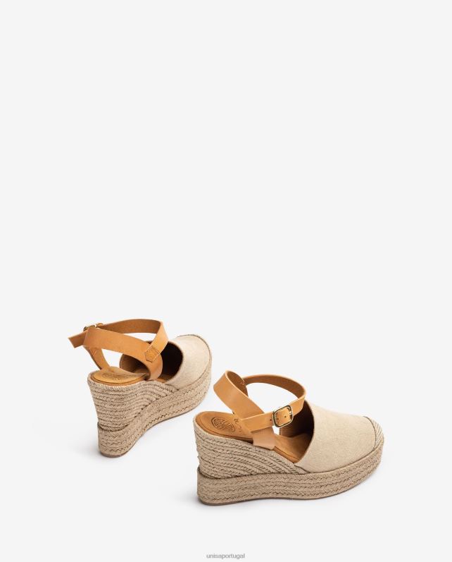 Unisa espadrille confeccionada em ecolino mulheres 6V2Z6755 bege