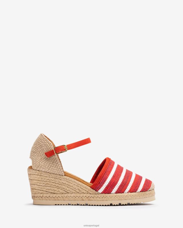 Unisa espadrille confeccionada em tecido jarapa mulheres 6V2Z6722 vermelho