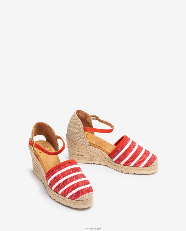 Unisa espadrille confeccionada em tecido jarapa mulheres 6V2Z6722 vermelho