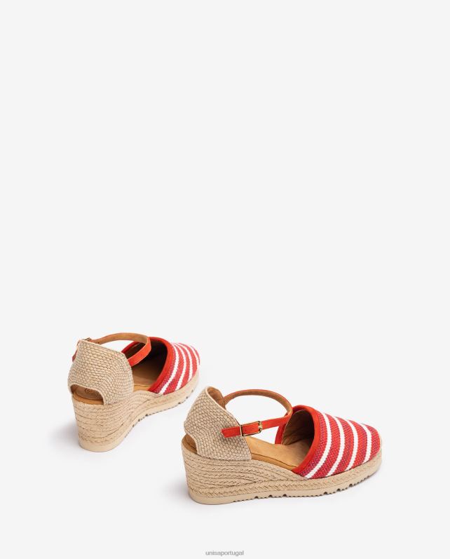 Unisa espadrille confeccionada em tecido jarapa mulheres 6V2Z6722 vermelho