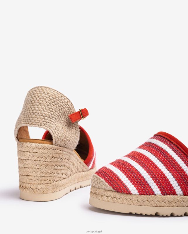 Unisa espadrille confeccionada em tecido jarapa mulheres 6V2Z6722 vermelho