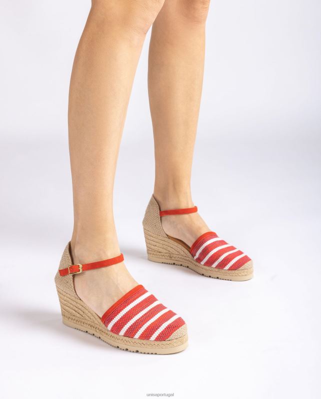 Unisa espadrille confeccionada em tecido jarapa mulheres 6V2Z6722 vermelho